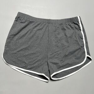 Moral Society Women's Gray/White Athletic Shorts L Stretch Elastic Waist